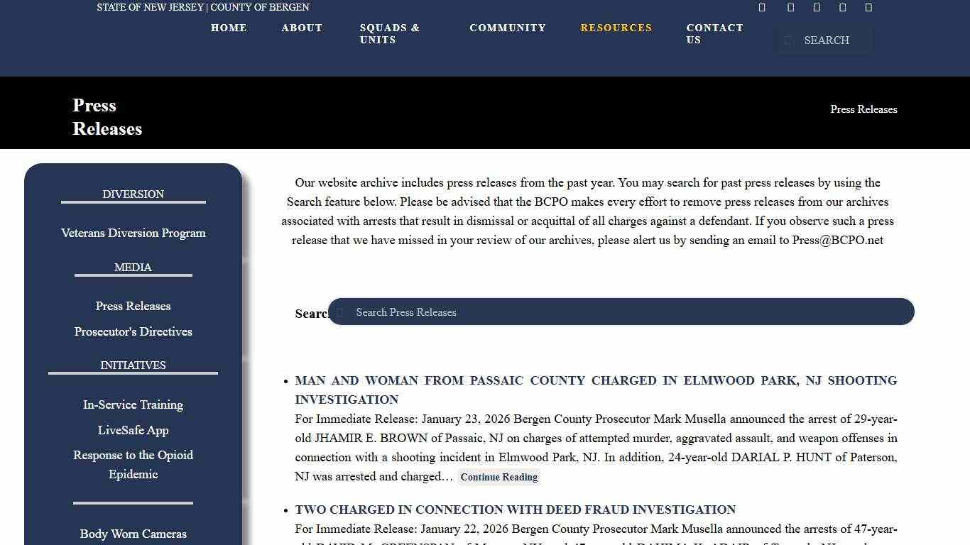 Press Releases - Bergen County Prosecutor's Office